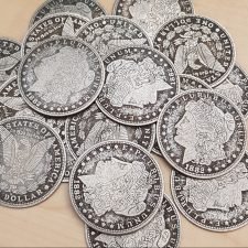 Monedas de empalme super dólar morgan (réplicas) pack 10 monedas