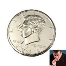 moneda mordida y recompuesta medio dolar