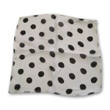 Pañuelo de seda 20×20 cm- Lunares negros
