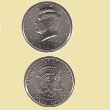 Moneda normal de Medio Dólar Kennedy (nueva)