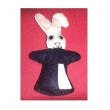 Broches de fieltro para Magos - Chistera y conejo