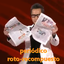 Periódico roto y recompuesto